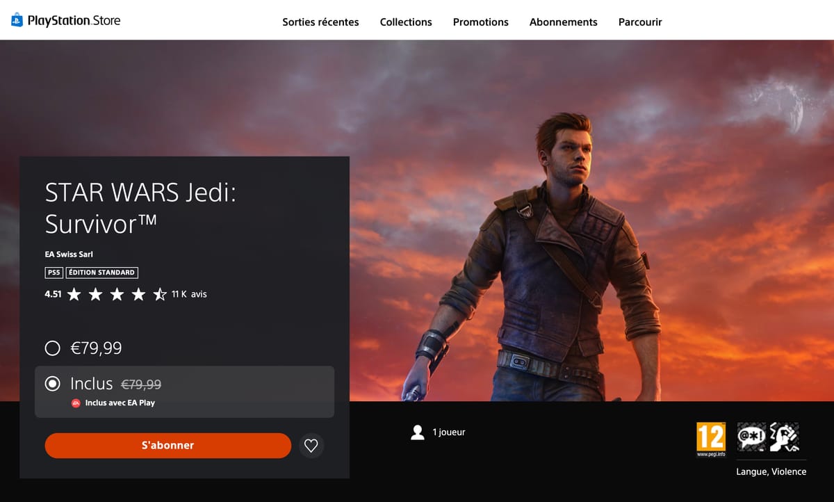 Star Wars Jedi Survivor sur EA Play (et le Game Pass) : EA en profite pour augmenter les prix